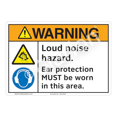 ANSI/ISO Compliant Warning Loud Noise Safety Signs Outdoor Flexible Polyester (Z1) 10 X 7